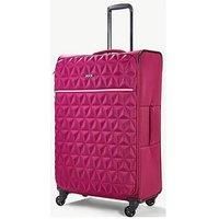 Rock Jewel 80cm Soft Sided Suitcase Four Wheel Travel Luggage Pink