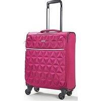 Rock Jewel 55cm Carry On Suitcase Four Wheel Travel Luggage - Pink
