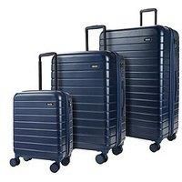 Rock Luggage Novo 8-Wheel Suitcases 3 Piece Set - Navy