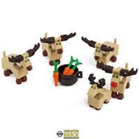 Reindeer Herd | 6x Reindeers & Carrots | Christmas Xmas Santa | All parts LEGO