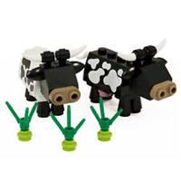 Cows | Farm Animals black & white cow | Custom kit made with real LEGO Bricks