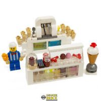 Ice Cream Shop Parlour | Inc Ice Cream Seller Figure | Kit Made With Real LEGO