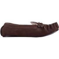 Slip On Suede Moccasin Slippers with Wool Lining and Rubber Sole. Made in UK.