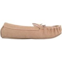 Slip On Suede Moccasin Slippers with Wool Lining and Rubber Sole. Made in UK.