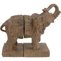 Europa Elephant Bookends 23cm Carved