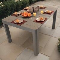 Modura Henrik 140 Table in Resin Plastic with Metal Frame, Outdoor Garden Patio Dining Furniture