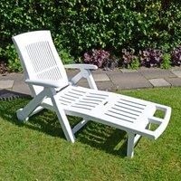 "POTENZA" FOLDING LOUNGER in WHITE by TRABELLA TB-793