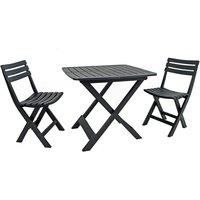 Trabella Brescia Folding Table With 2 Brescia Chairs Set Anthracite