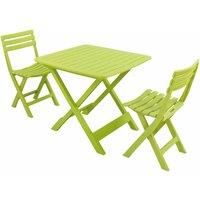 Trabella Brescia Folding Table With 2 Brescia Chairs Set Lime