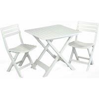 Trabella Brescia Folding Table With 2 Brescia Chairs Set White