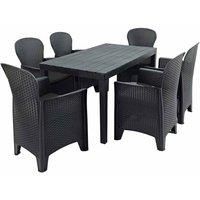 Trabella Roma 6 Seat Dining Set with Sicily Chairs Grey