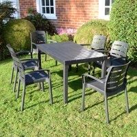Trabella Roma 6 Seat Dining Set with Siena Chairs Grey