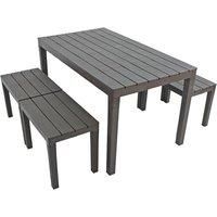 Trabella Roma 4 Seater Bench Rectangular Dining Set Brown