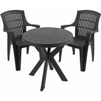 "TIVOLI" 67cm BISTRO TABLE & 2 CHAIRS in ANTHRACITE by TRABELLA ZT-ATIVOS-02APRM