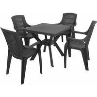 "TURIN" 79 x 79cm TABLE & 4 CHAIRS in ANTHRACITE by TRABELLA ZT-ATURNS-04APRM