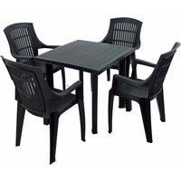 Trabella Rapino Square Table With 4 Parma Chairs Set Anthracite