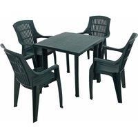 Trabella Rapino Square Table With 4 Parma Chairs Set Green