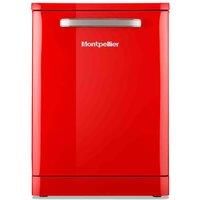 Montpellier MAB1353R 60Cm Freestanding Retro Dishwasher - Red
