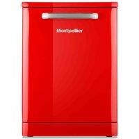 Montpellier MAB1353R 60Cm Freestanding Retro Dishwasher - Red