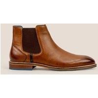 Oswin Hyde Men's Jack Leather Chelsea Boots in Tan | Size: 12