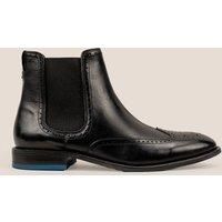 Oswin Hyde Men's Harry Leather Brogue Chelsea in Black | Size: 10