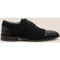 Oswin Hyde Thomas Leather Men Derby Shoes with Capped Toe and Navy Felt Details