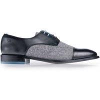 Oswin Hyde Eldridge Men/'s Luxury Capped Toe Derby Leather Shoes with Felt Detailing Black