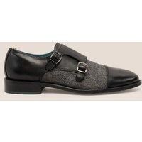Oscar Leather Tweed Monk Straps