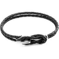 Padstow Silver and Braided Leather Bracelet