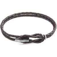 Padstow Silver and Braided Leather Bracelet