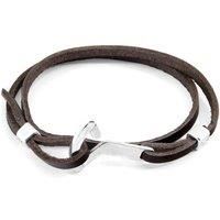 Flyak Anchor Silver and Flat Leather Bracelet