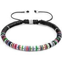 Kariba Silver and Vinyl Disc Macrame Bracelet