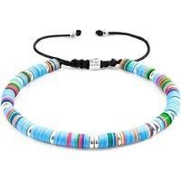 Kivu Silver and Vinyl Disc Macrame Bracelet