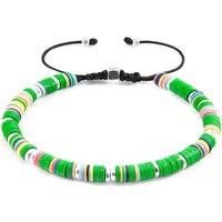Kivu Silver and Vinyl Disc Macrame Bracelet