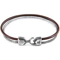Gallant Mast Silver and Round Leather Bracelet
