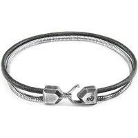 Gallant Mast Silver and Round Leather Bracelet