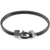 Brixham Silver and Round Leather Bracelet