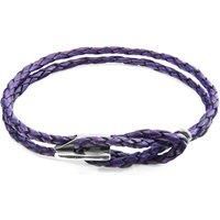 Padstow Silver and Braided Leather Bracelet