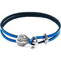 Delta Anchor Silver and Flat Leather Bracelet