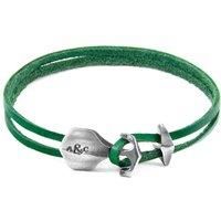 Delta Anchor Silver and Flat Leather Bracelet