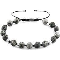Agaya Silver and Stone Beaded Macrame Bracelet