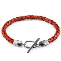 Jura Silver and Braided Leather Bracelet