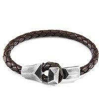 Alderney Silver and Braided Leather Bracelet