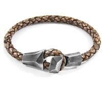 Alderney Silver and Braided Leather Bracelet