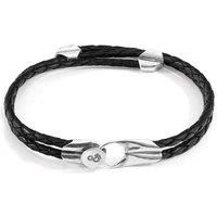 Conway Silver and Braided Leather Bracelet
