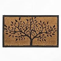 PRIDE OF PLACE Chadderton Doormat | Tree Design | Heavy Duty Coir & Rubber Mat | Tough Coir Scrapers | Non-Slip Rubber Backing | Ideal for Outdoor Use | Waterproof | 40 x 70cm