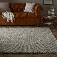 Mayfair Delilah 160x230cm Mottled Cream Wool Pebble Rug, Cream
