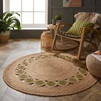 Naturelle Prestwich 140D Olive Circle Hand Braided Rug