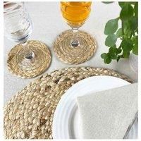 Esselle Ure Jute Rope Natural Colour Coaster With Tie Set Of 4
