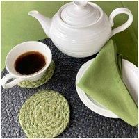 Esselle Ure Jute Rope Olive Colour Coaster With Tie Set Of 4